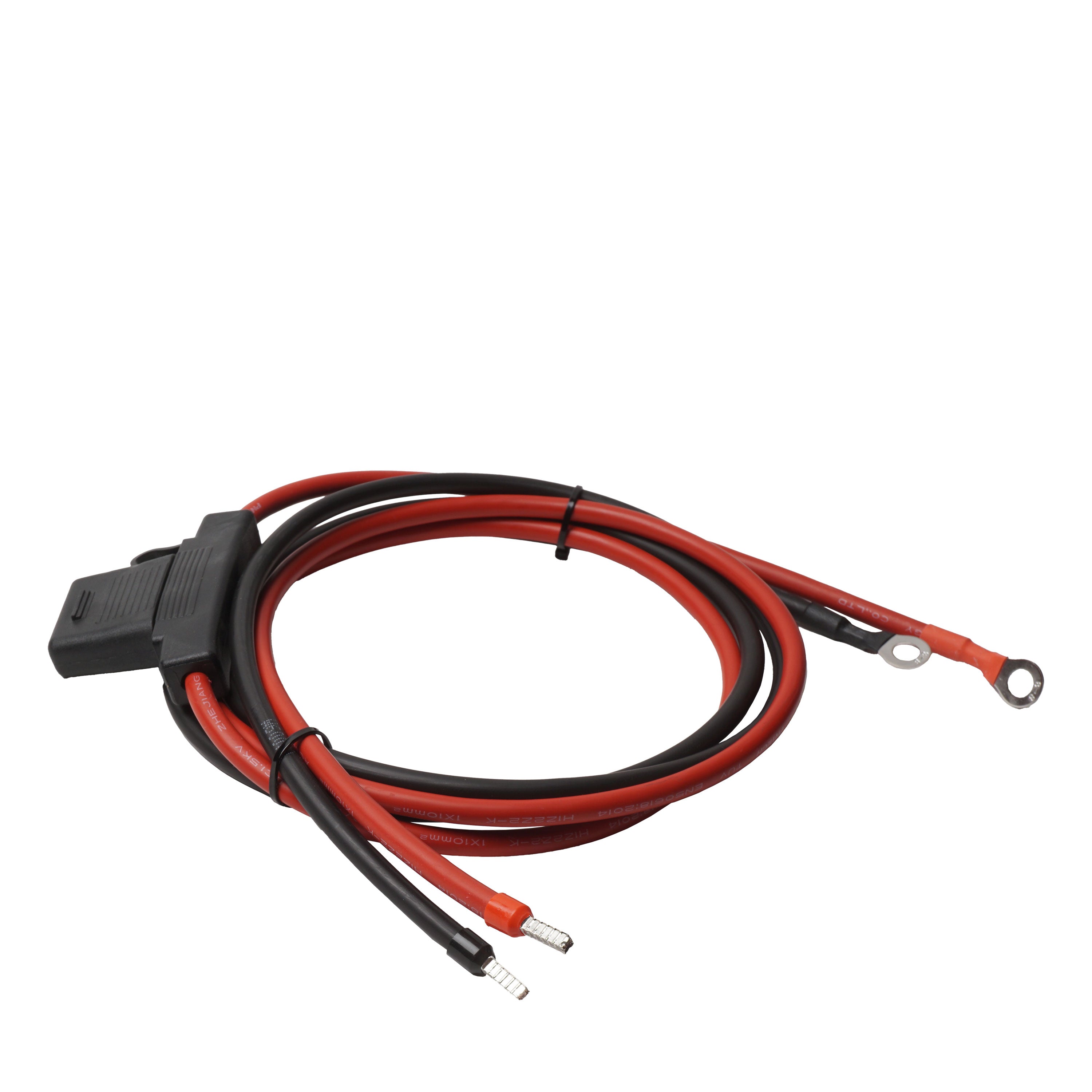 WATTSTUNDE® Sicherungskabel (mit Sicherung 40A) 2x10mm² M8/Aderendhülse 1,5m rot/schwarz