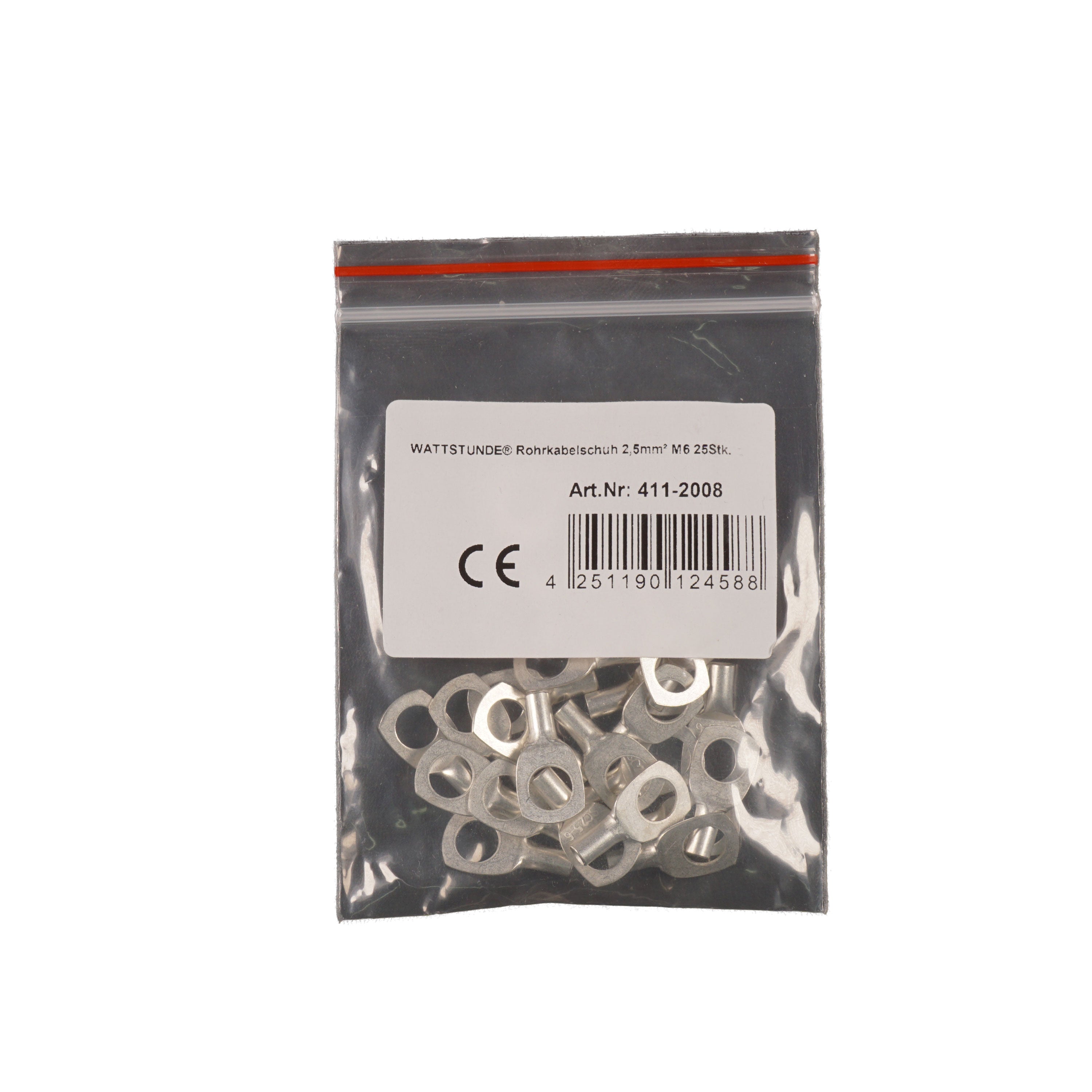 WATTSTUNDE® Rohrkabelschuh 2,5 mm² M6 25 Stk.