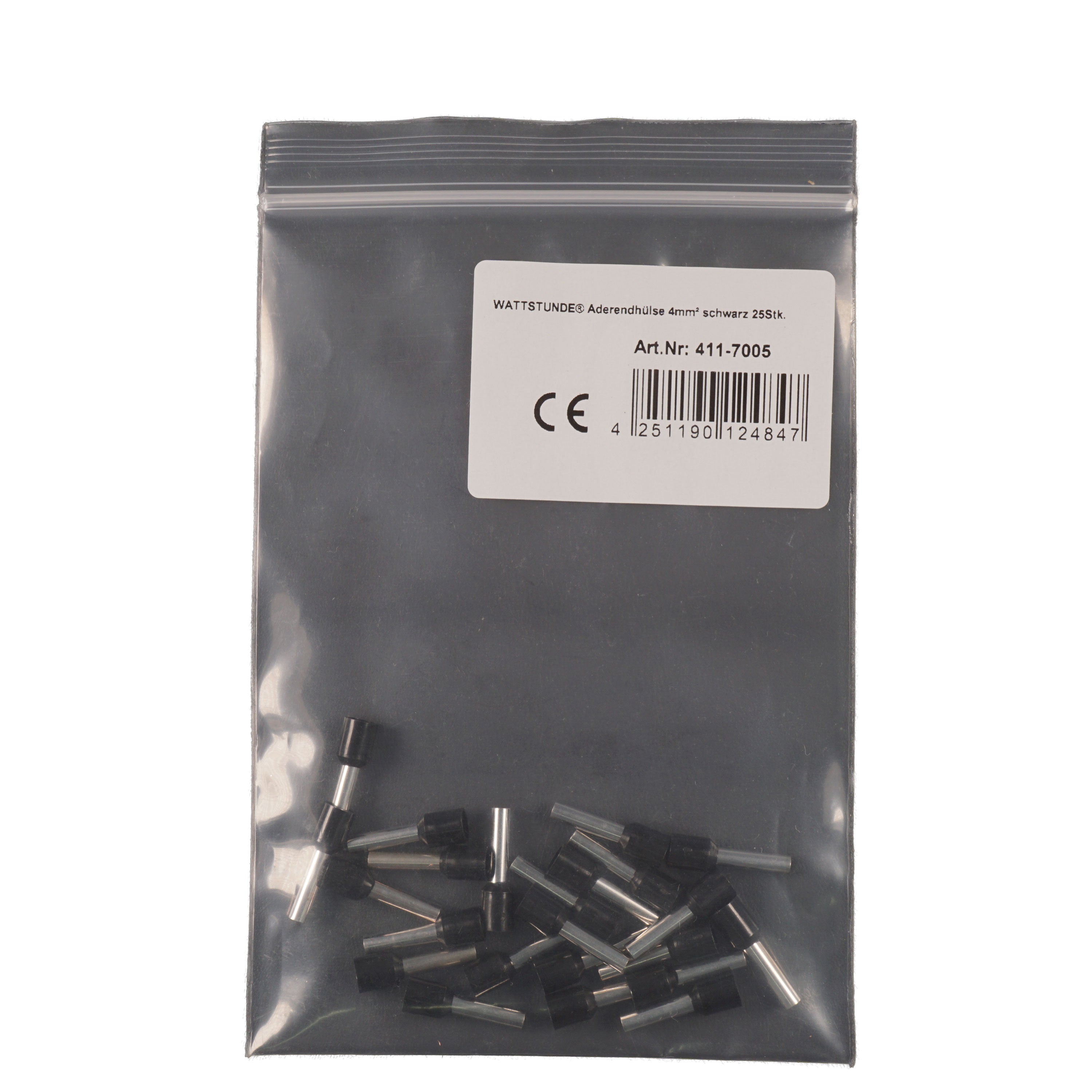 WATTSTUNDE® Wire end ferrule 4 mm² black 25 pcs.