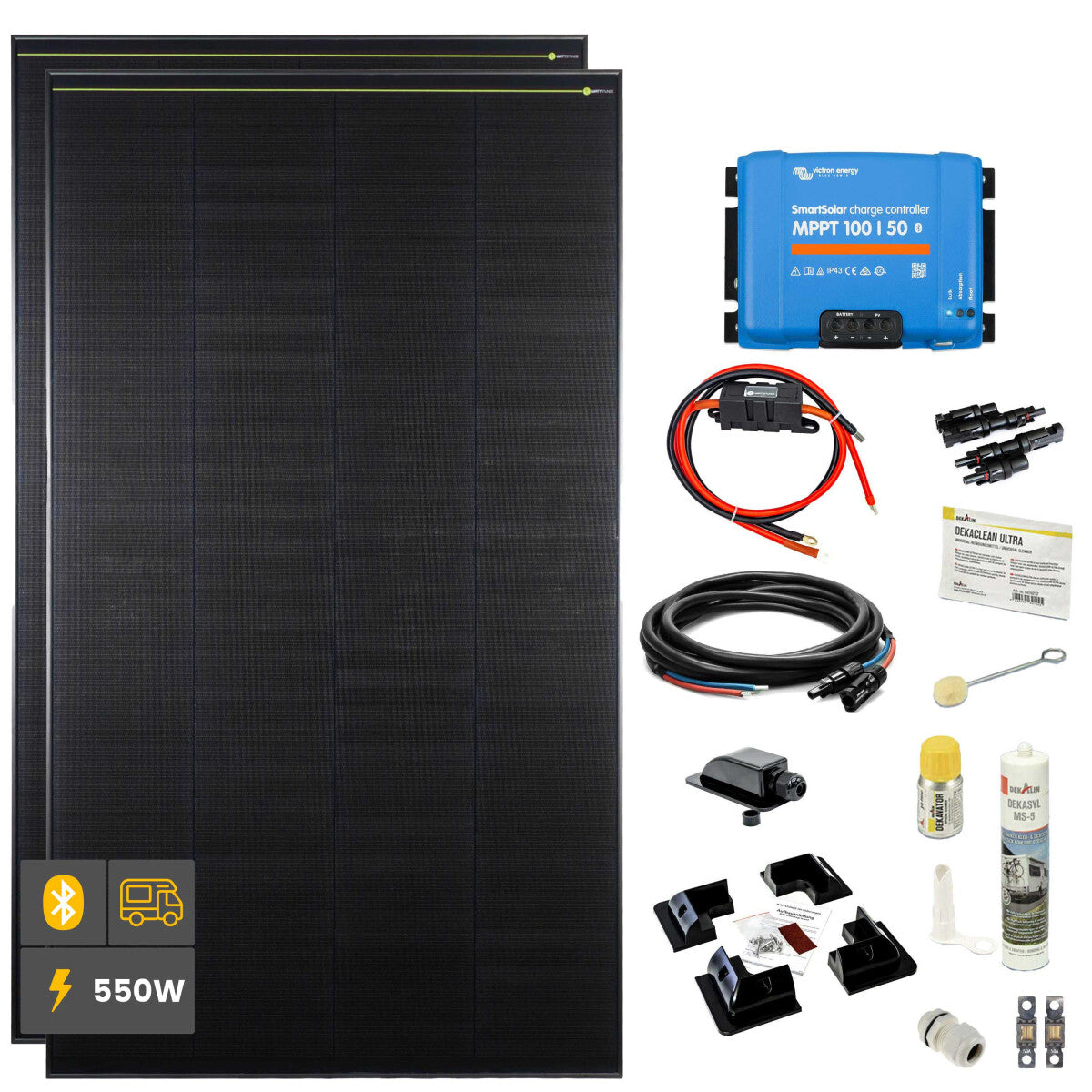 550 W SOLA Frame Black Wohnmobil Komplettset schwarz - 11-12008-01 Inkl. 0% MwSt. gemäß §12 Abs.3 UstG.