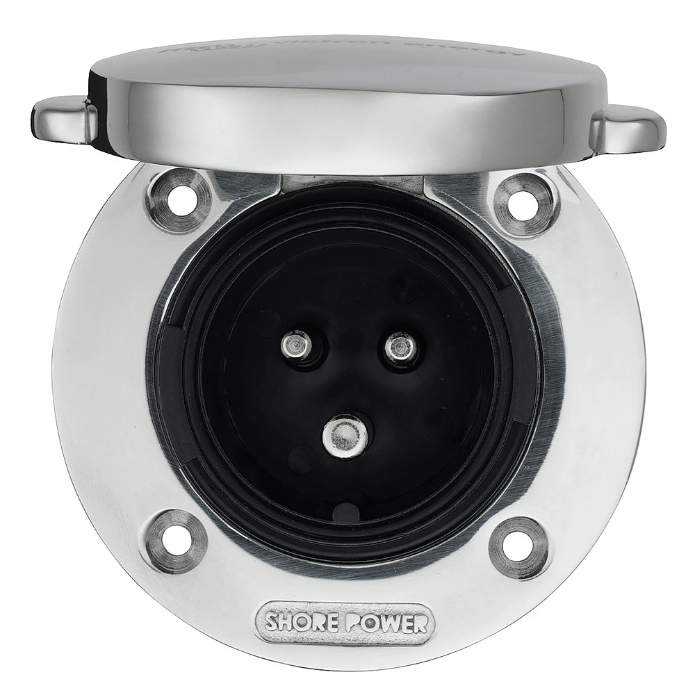 Victron 16A 250V stainless steel shore power built-in socket with cover