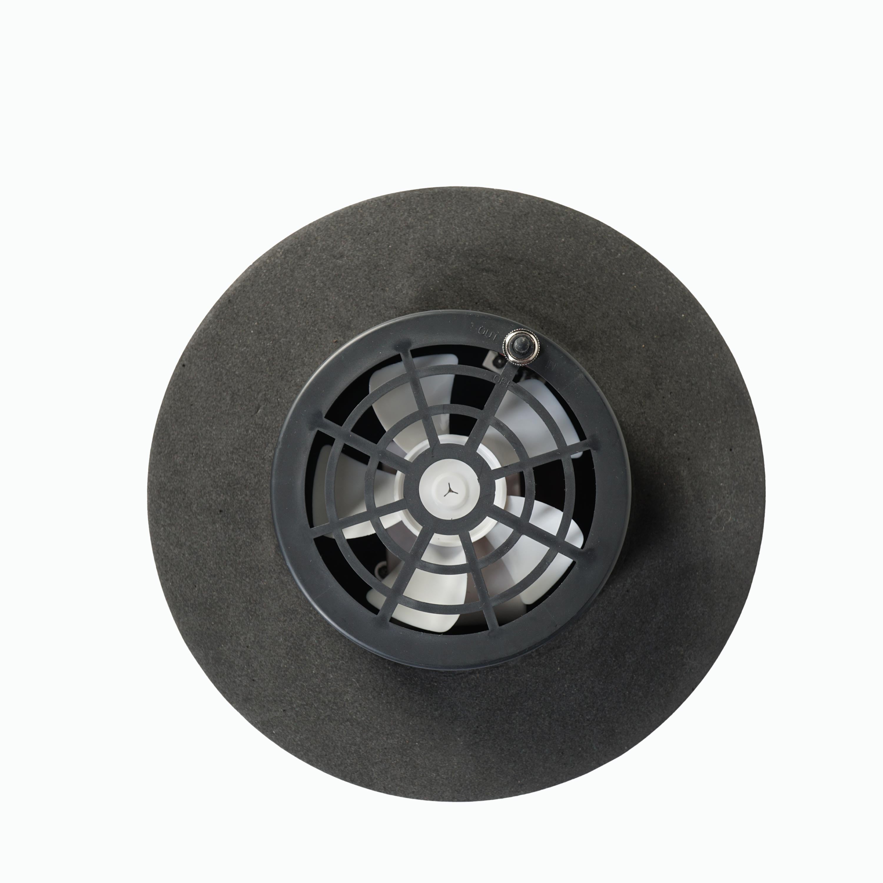 WATTSTUNDE® AERO Solarlüfter mit Akku rund, schwarz