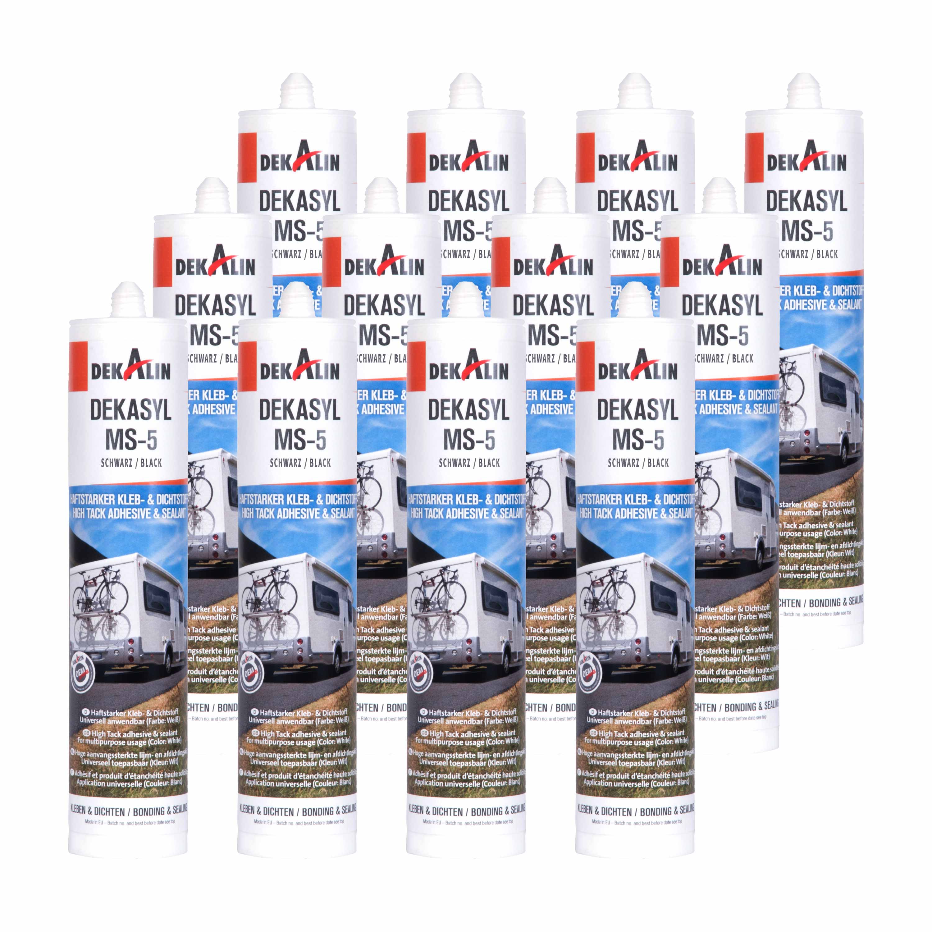 12er Pack Dekalin Dekasyl MS-5 schwarz 290ml