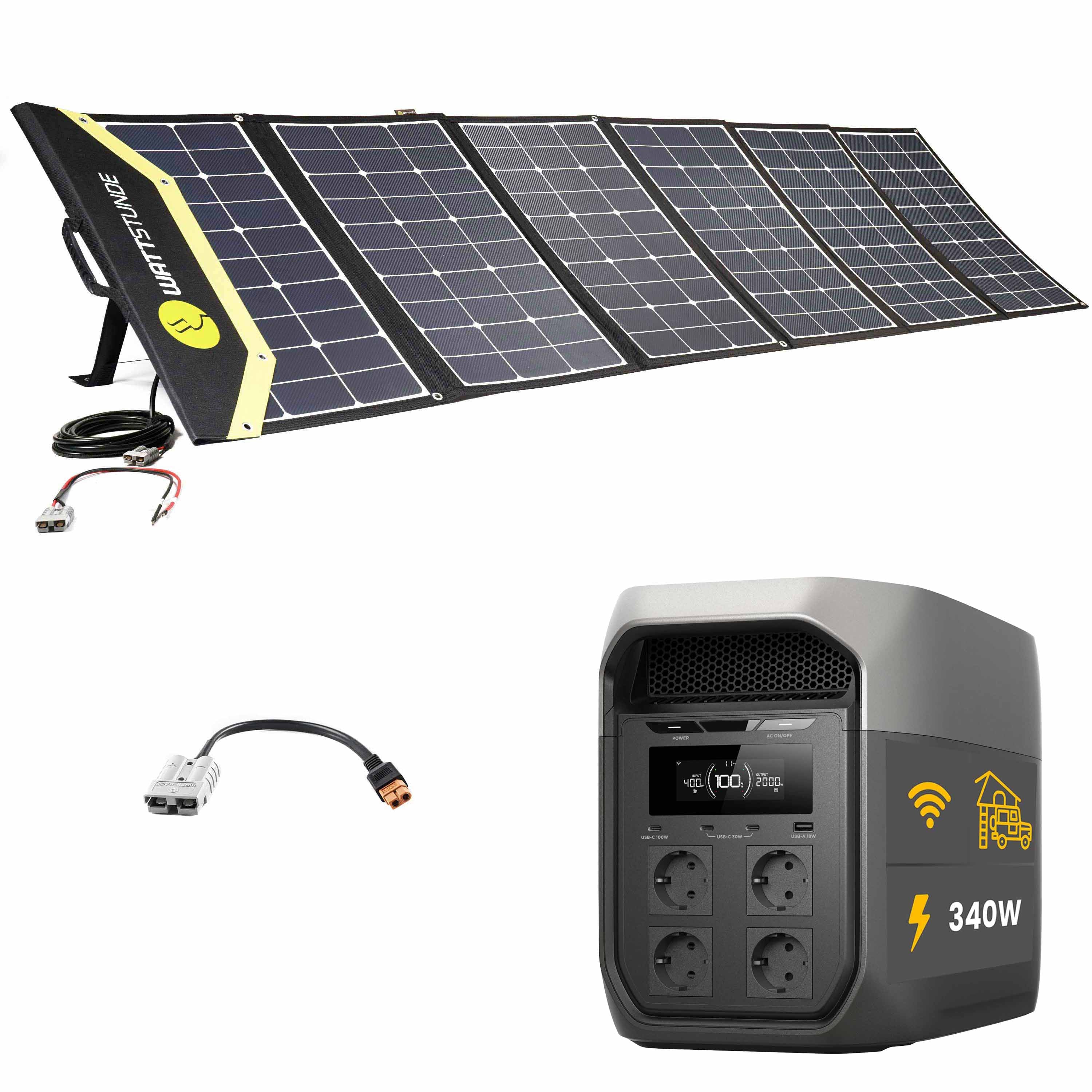 EcoFlow DELTA 3 Max Powerstation Bundle mit WATTSTUNDE® 340 Wp SunFolder Solartasche