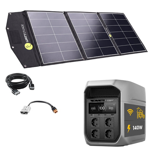EcoFlow DELTA 3 Max Plus Powerstation Bundle with WATTSTUNDE® SOLA Ease 140 Wp SunFolder Solar Bag
