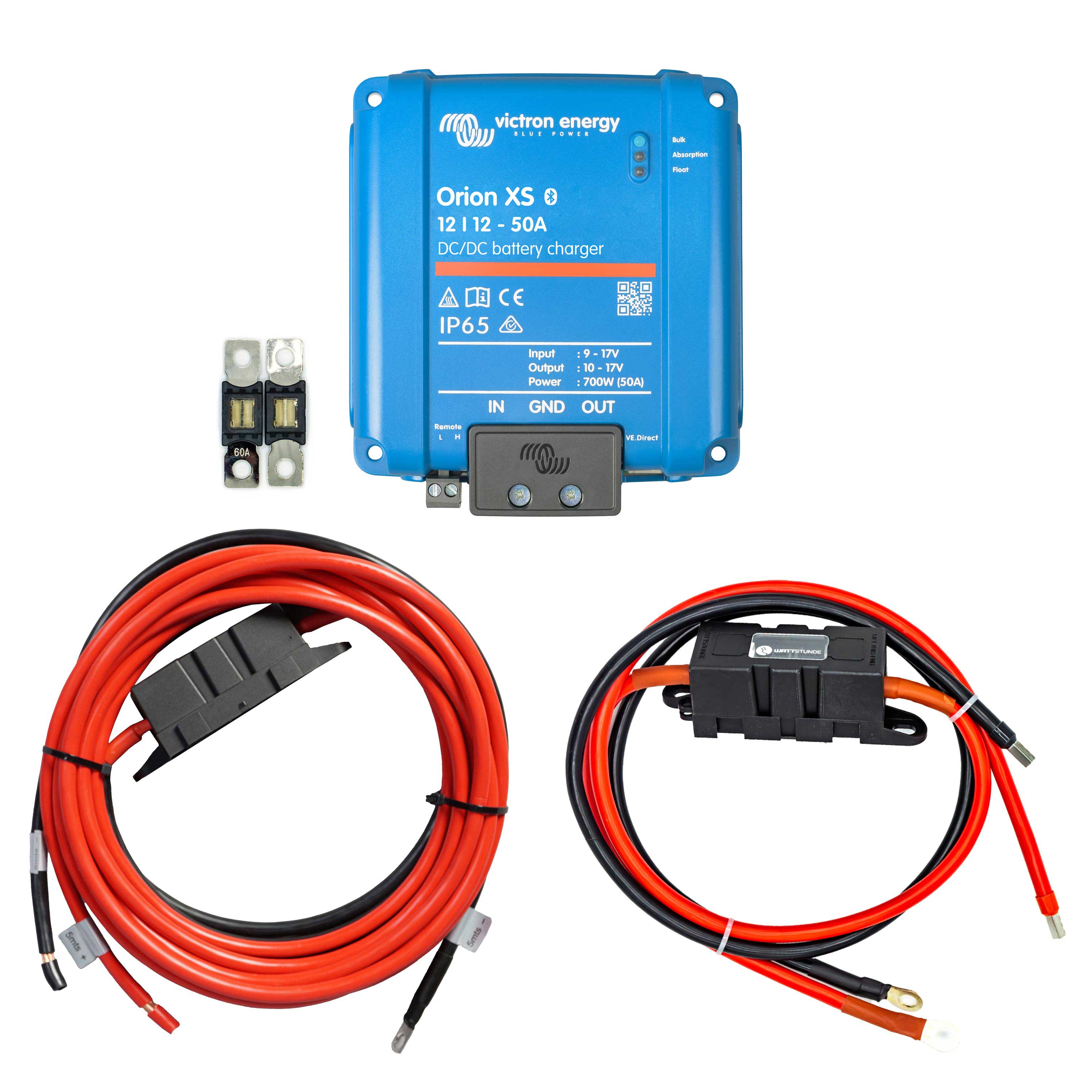 Ladebooster Set mit Victron Orion XS 12/12-50A und Anschlusskabel für Start und Boardbatterie 5 m