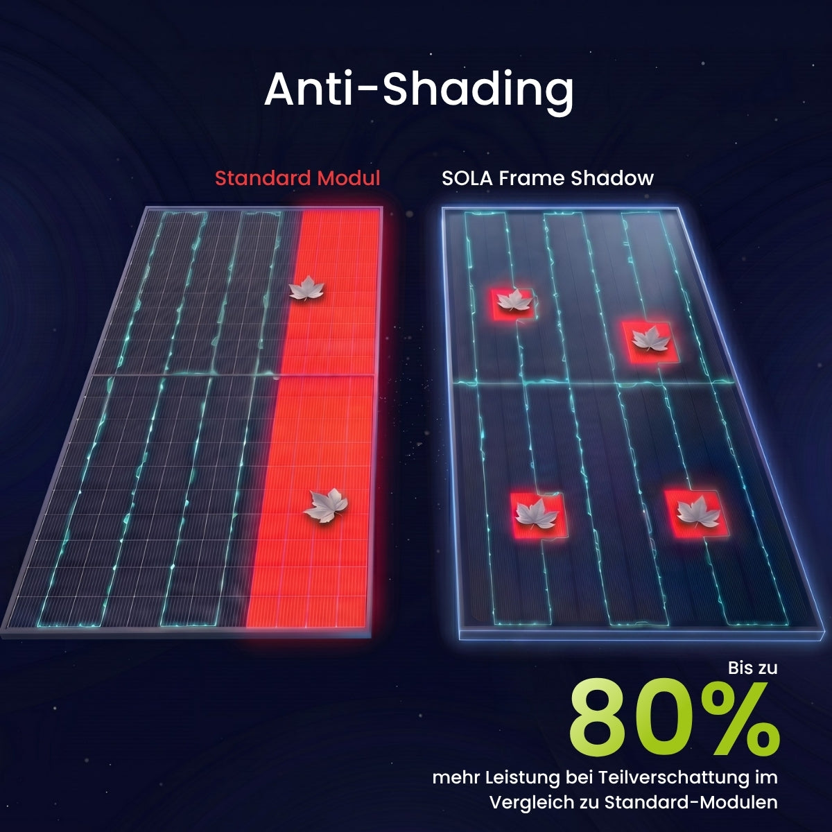 WATTSTUNDE® SOLA Frame Shadow Solarmodul 80 W