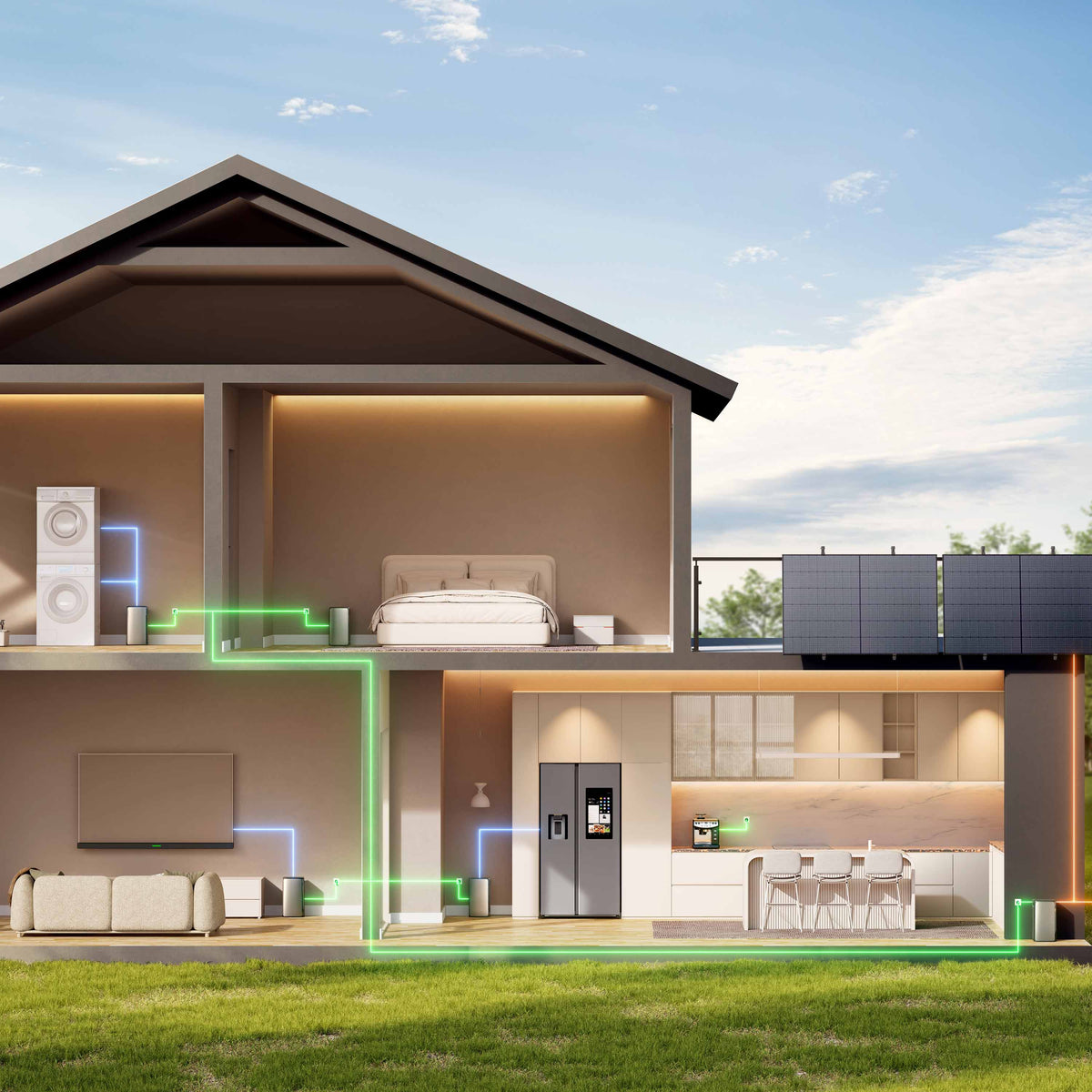 1425 W EcoFlow STREAM Ultra Balkonkraftwerk | Set mit Mikrowechselrichter und 3x 475 W DAH bifacial Solarmodul ohne Halterung und 1,92 kWh Speicher