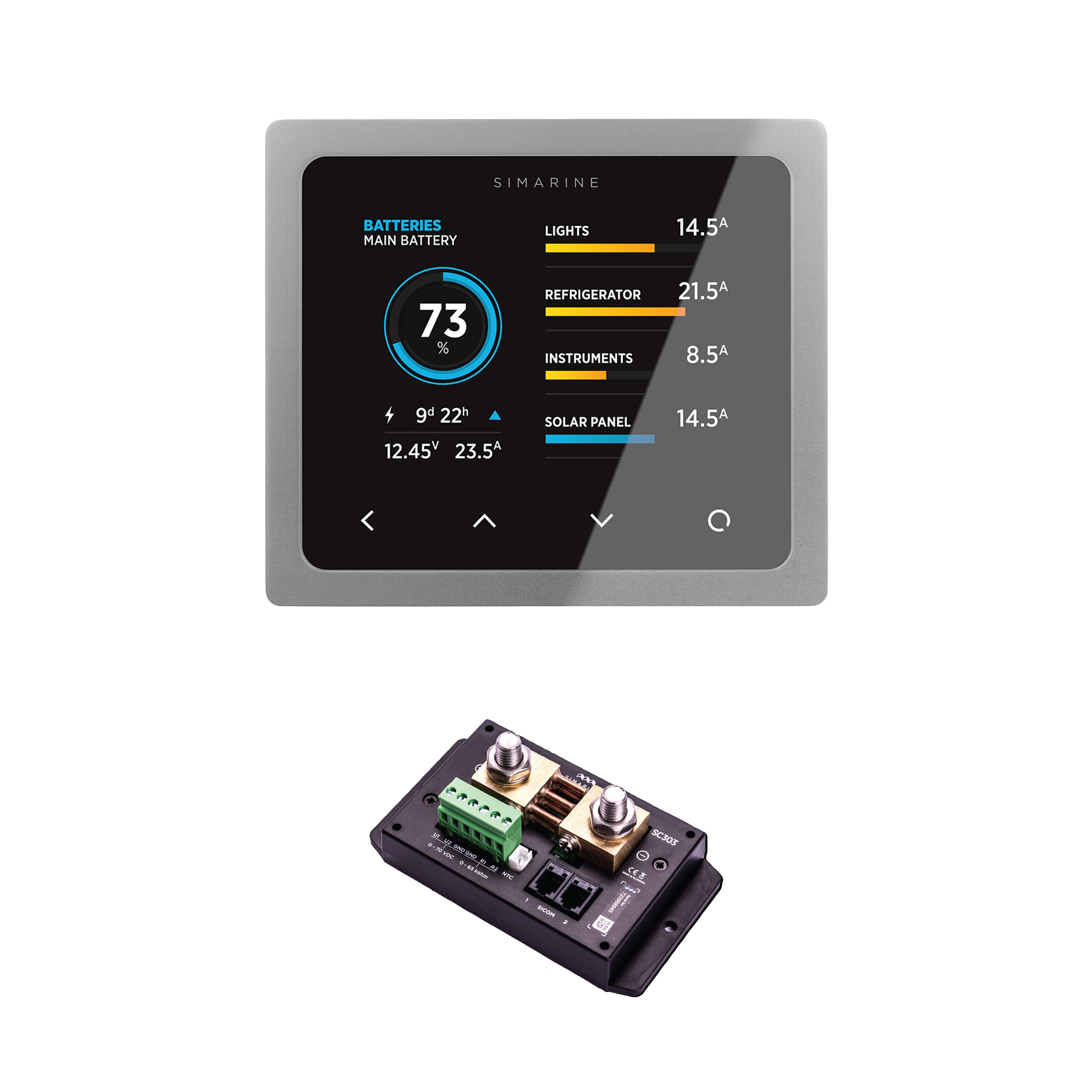 Simarine PICO One Set  Rev2 - Batteriemonitor und Shunt Silber