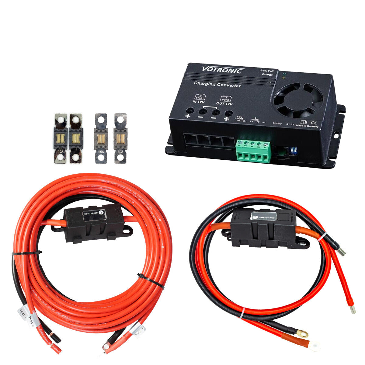 Ladebooster Set mit Votronic 1212-30 CI und Anschlusskabel für Start und Boardbatterie 7 m
