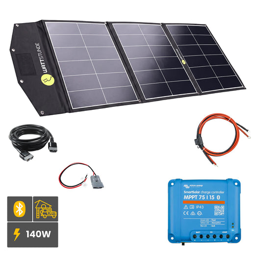 WATTSTUNDE® SOLA Ease 140Wp Solartasche Variationsset Victron Smartsolar 75|15 Ja
