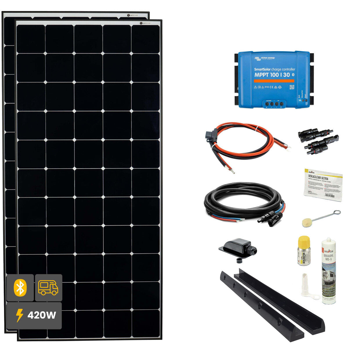 420W Daylight Motorhome Solar System SOLA Frame Black