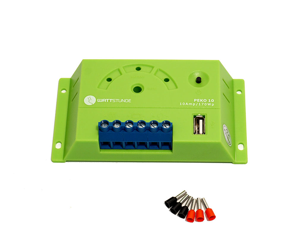 30W Solar Inselanlage Bausatz WATTSTUNDE® 10A Solar Laderegler PEKO10