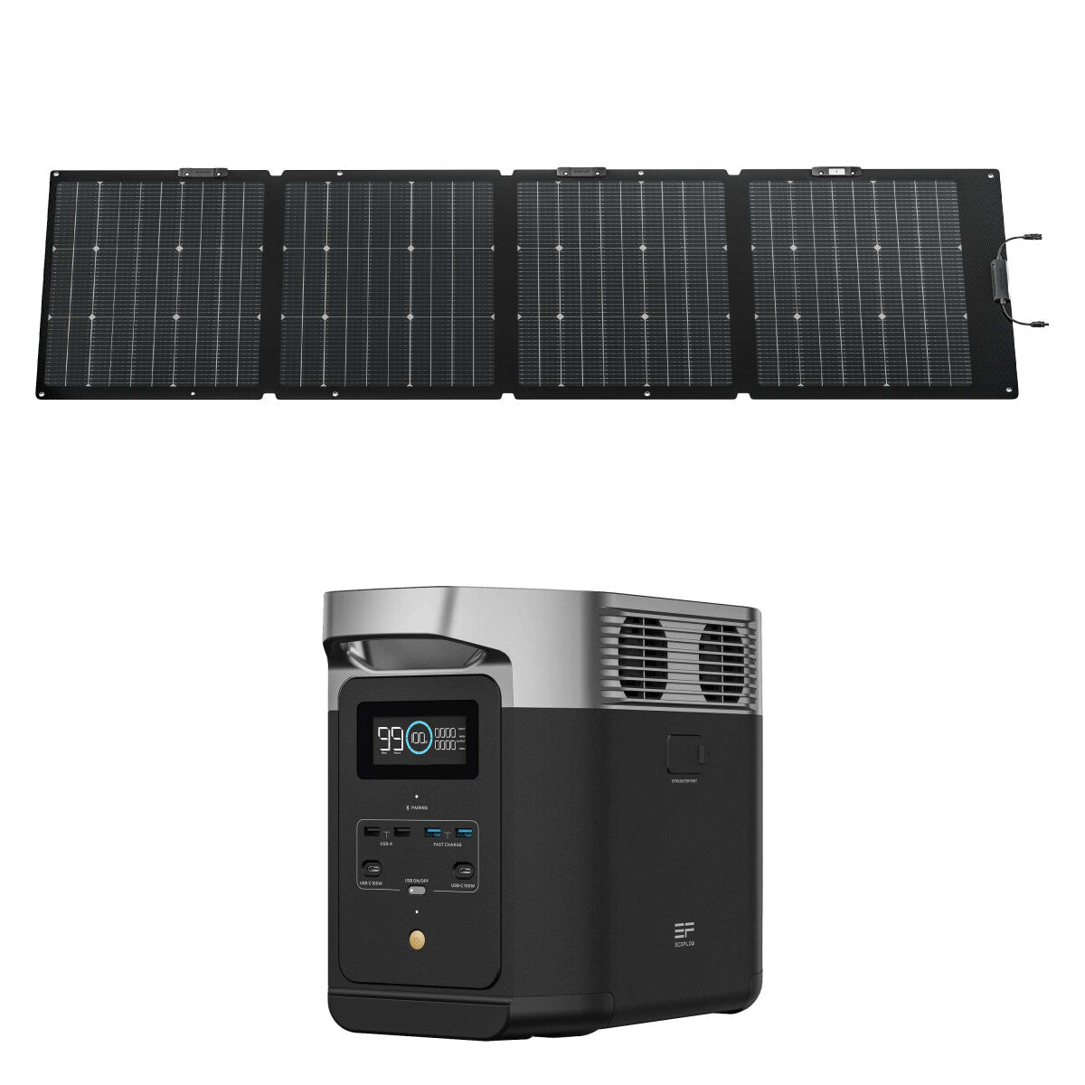 EcoFlow DELTA 2 (1024 Wh) Powerstation Bundle mit EcoFlow Solarpanel 220 W - 305-21621-01