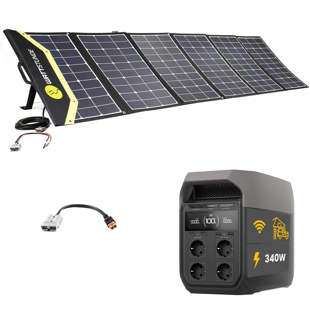 EcoFlow DELTA 3 Powerstation Bundle with WATTSTUNDE SunFolder Solar Bag WATTSTUNDE SunFolder 340W - 305-21323-05 Incl. 0% VAT according to §12 para. 3 UStG.