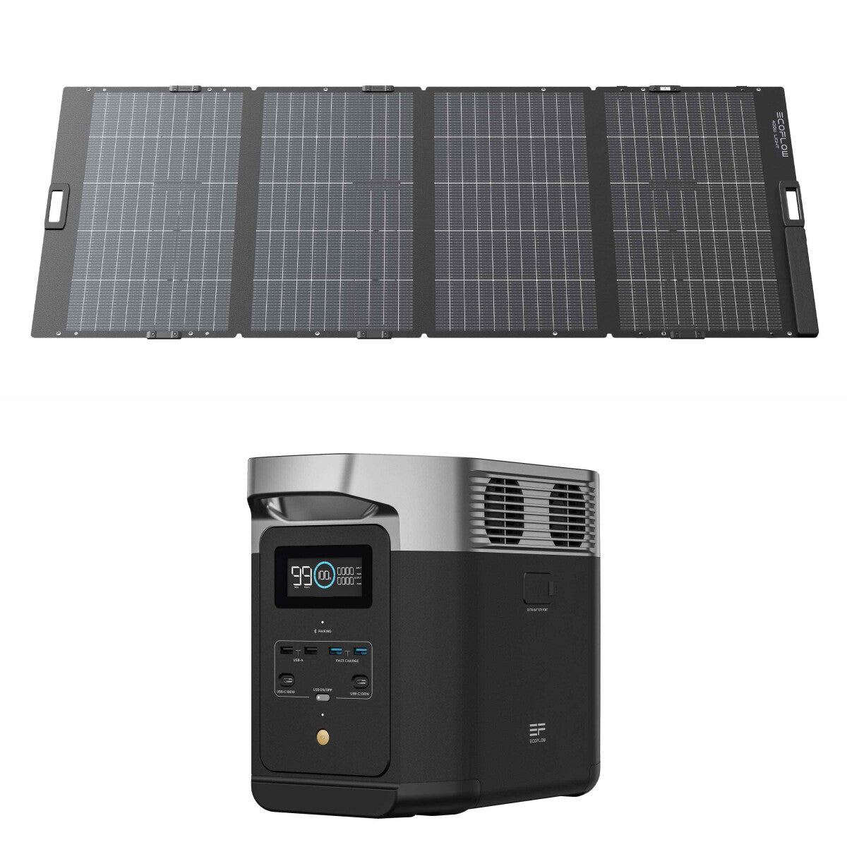 EcoFlow DELTA 2 (1024 Wh) Powerstation Bundle mit EcoFlow Solarpanel 400 W - 305-21621-14 Inkl. 0% MwSt. gemäß §12 Abs.3 UstG.