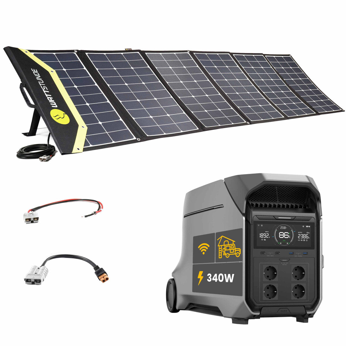 EcoFlow DELTA PRO 3 Powerstation Bundle with WATTSTUNDE® SunFolder Solar Bag 340 W - 305-2109-04