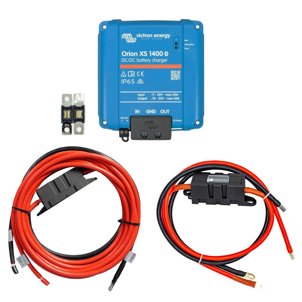 Charging booster set with Victron Orion XS 1400 DC-DC and connection cable for starter and on-board battery 5 m - 302-16543 Incl. 0% VAT according to §12 para. 3 UStG.