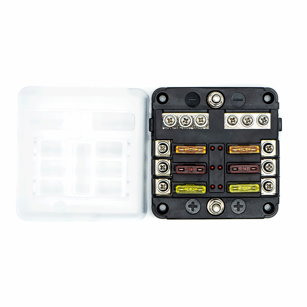 WATTSTUNDE® Plus Distributor 6 mit je 2x 5A, 10A, 15A, 20A Flachsicherungen