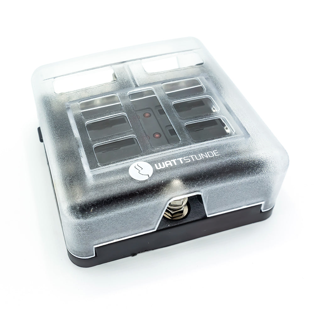 WATTSTUNDE® Plus Distributor 6 mit je 2x 5A, 10A, 15A, 20A Flachsicherungen