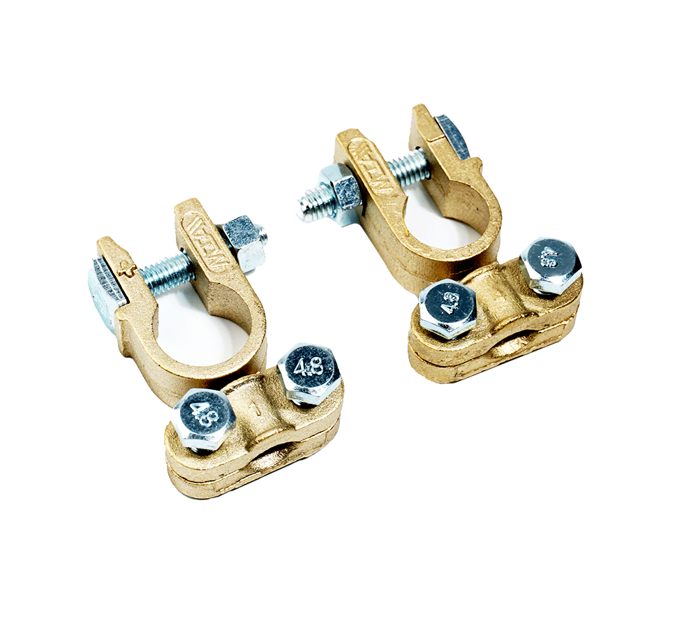 WATTSTUNDE® Battery terminal clamps T011 positive pole negative pole 1x pair