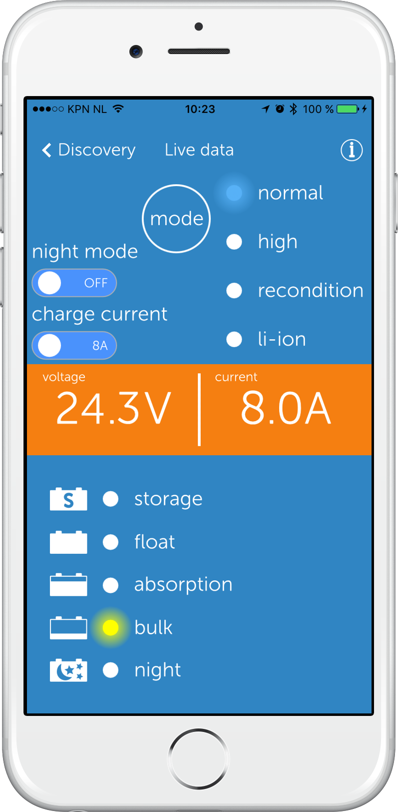 Victron Blue Smart IP22 Batterieladegerät Bluetooth 24/16 3 Ausgänge