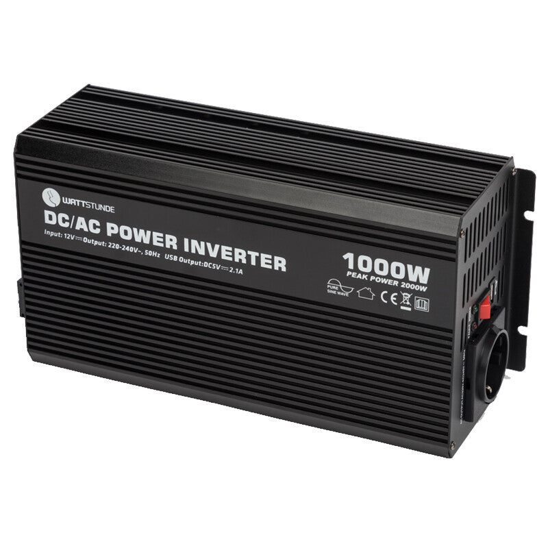 WATTSTUNDE® 1000 W / 2000 W 12 V Sinus Spannungswandler WS12/1000SI