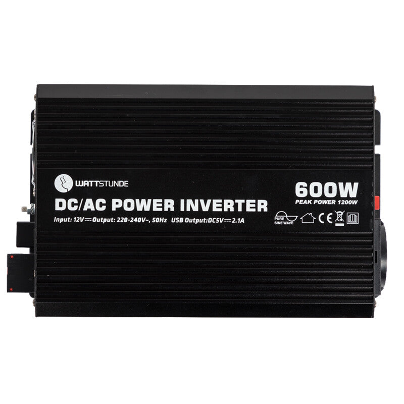 WATTSTUNDE® 600 W / 1200 W 12 V Sinus Spannungswandler WS12/600SI