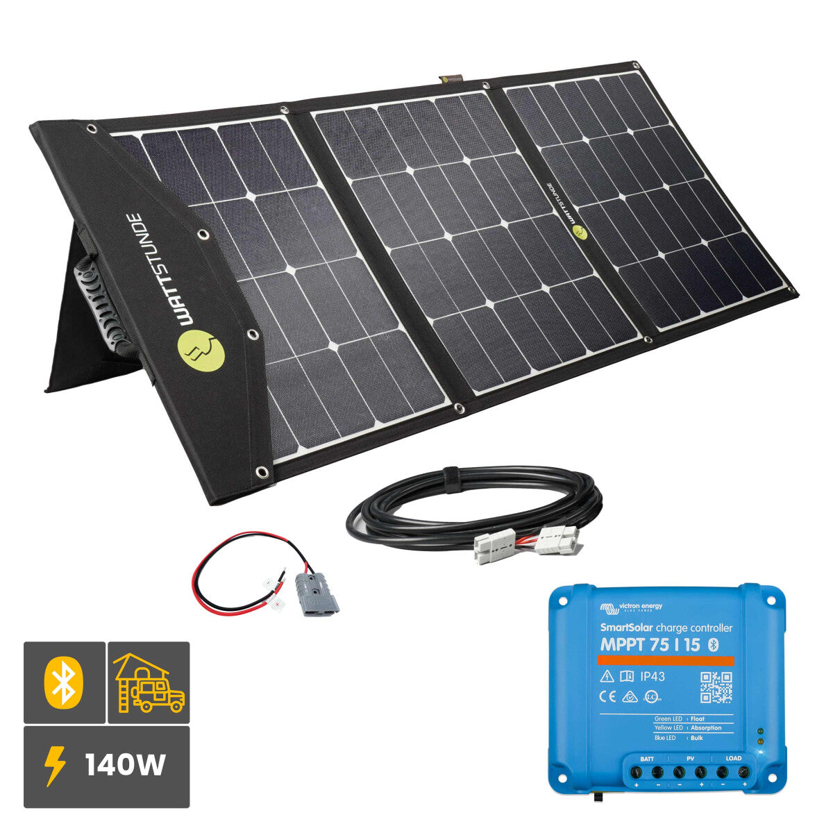 WATTSTUNDE® SOLA Ease 140Wp Solartasche Variationsset Victron Smartsolar 75|15 Nein - 101-1514-007