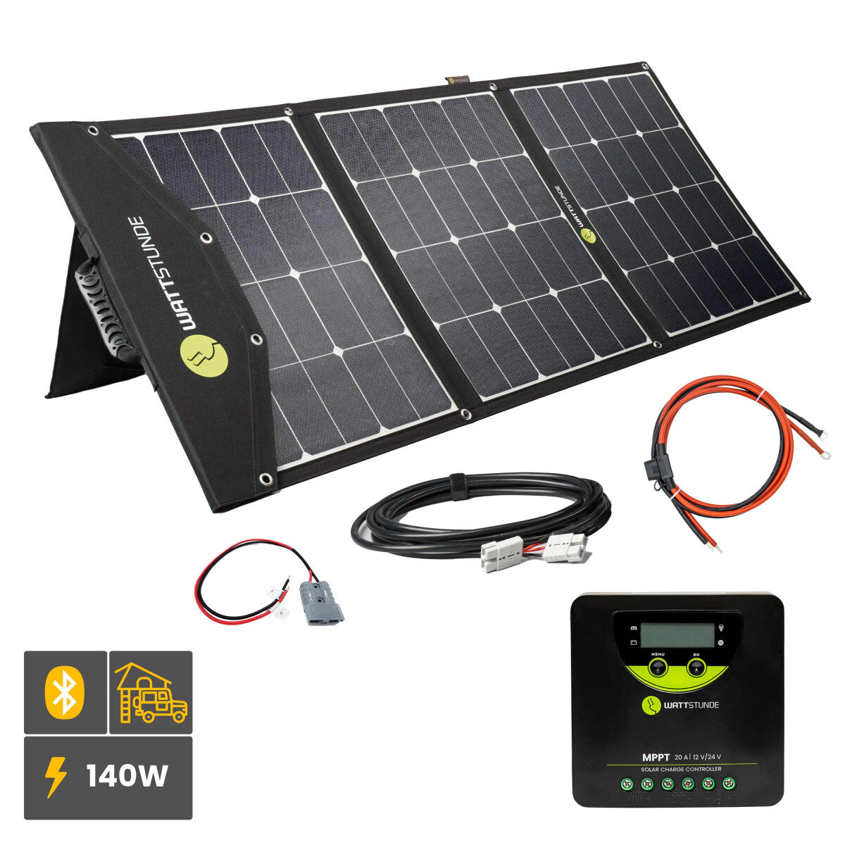 WATTSTUNDE® SOLA Ease 140Wp Solartasche Variationsset WLR-BT 20.90 MPPT Ja - 101-1514-004