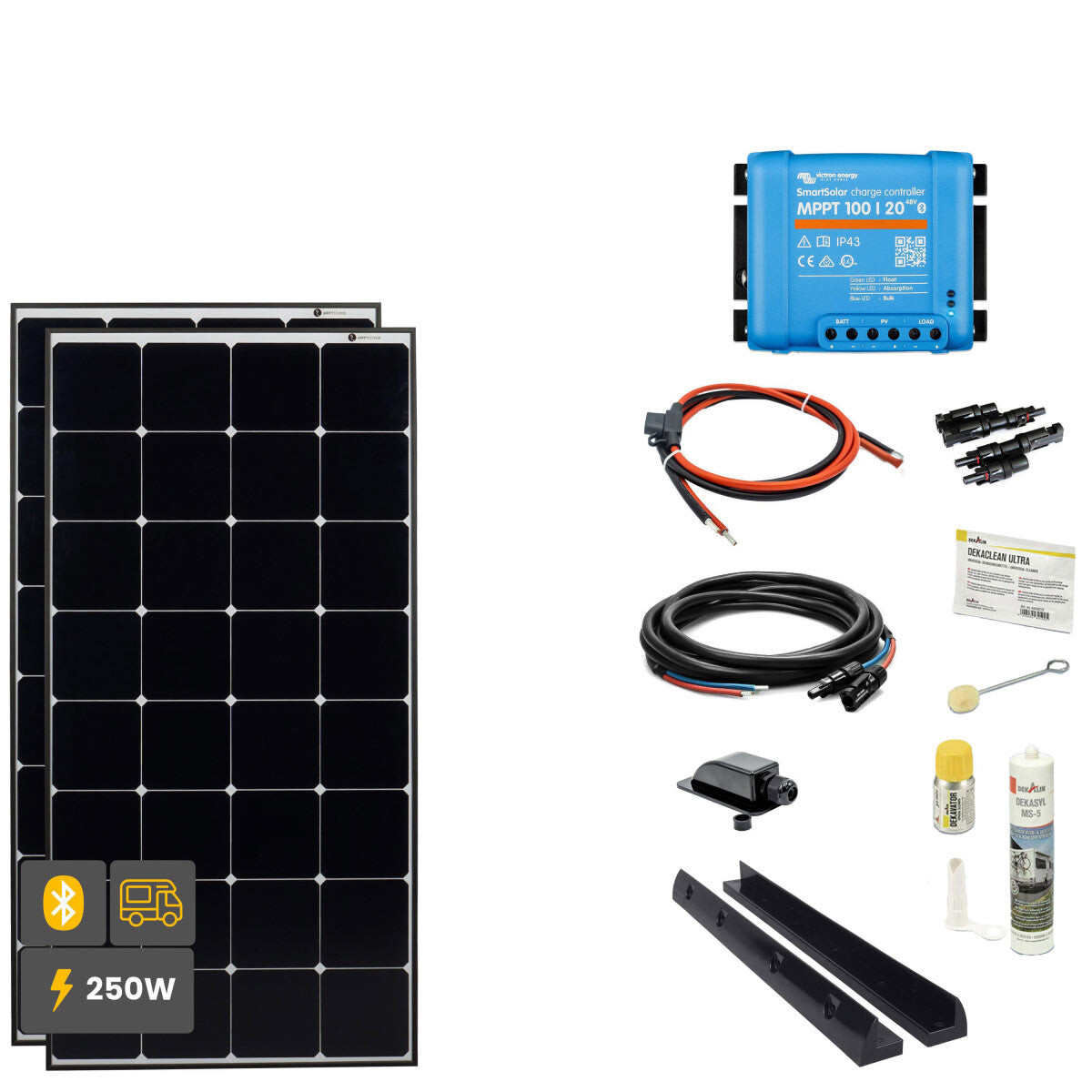 WATTSTUNDE SOLA Frame Daylight Wohnmobil Komplettset 250 W schwarz - 11-13004-01