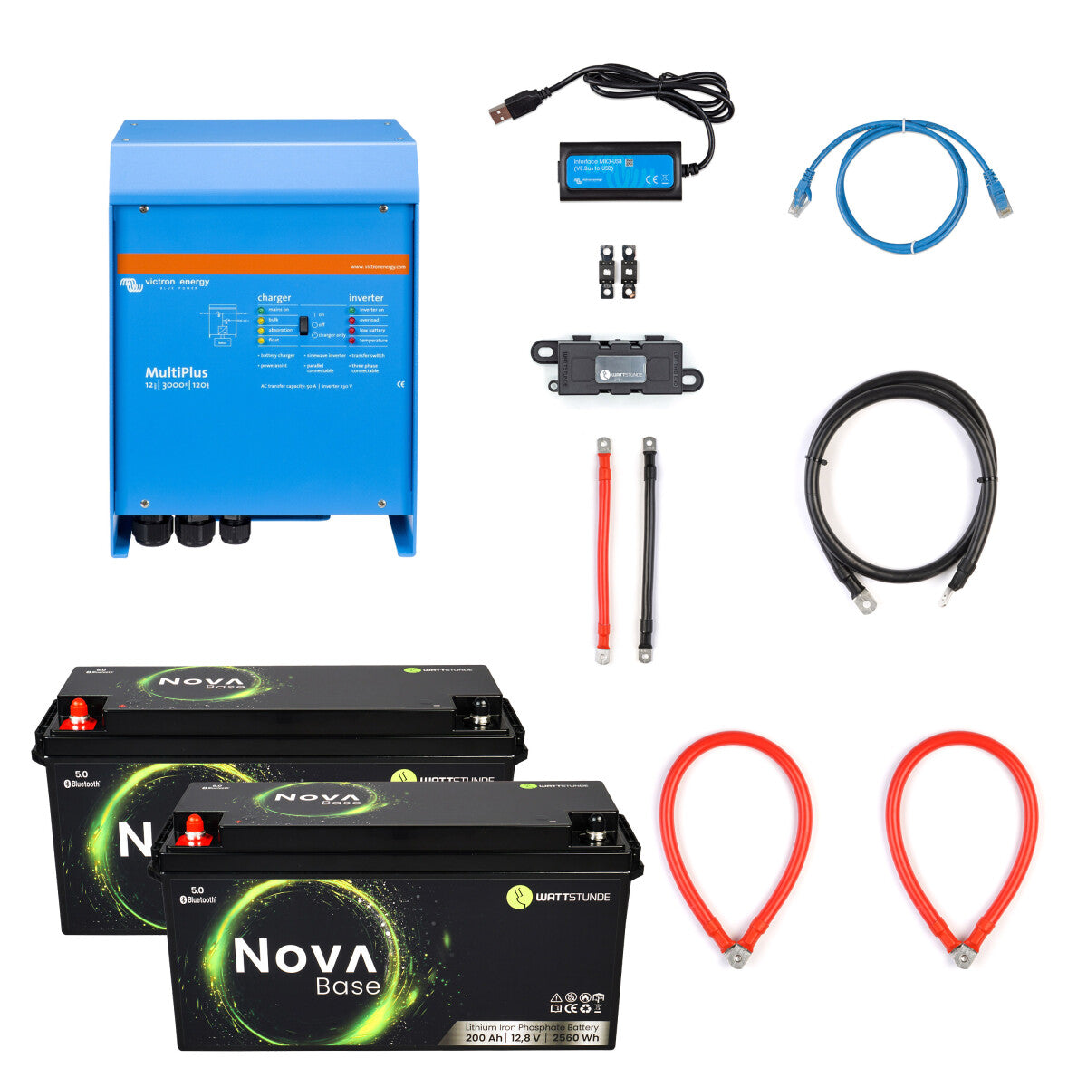 WATTSTUNDE® Wohnmobil Power-Set 2400 W MultiPlus 12/3000 Base