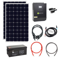 EasyAutark 500 Wp/1000AC Solar-Komplettpaket 12 V Inselsystem