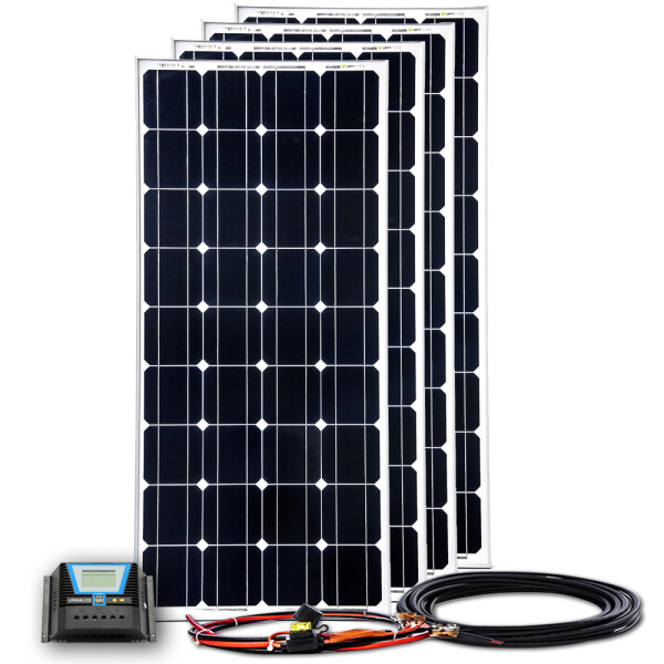 600W Solar Inselanlage Bausatz (4x150W) Solar Laderegler 60A LR60ALCD 2xUSB 12/24V