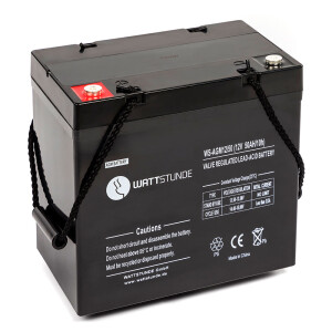 WATTSTUNDE® Akku AGM12-50 12V VRLA AGM Batterie 50Ah C20