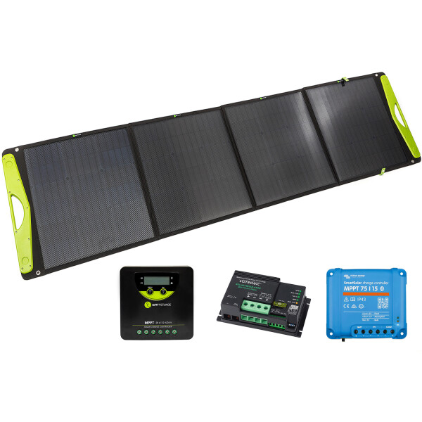 WATTSTUNDE® 200W SolarBuddy Solartasche WS200SB direkt mit USB Anschluss Variationsset