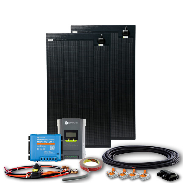 WATTSTUNDE® 300EFX-HV MultiWire MARINE MPPT Solar Komplettset für Wohnmobile & Boote