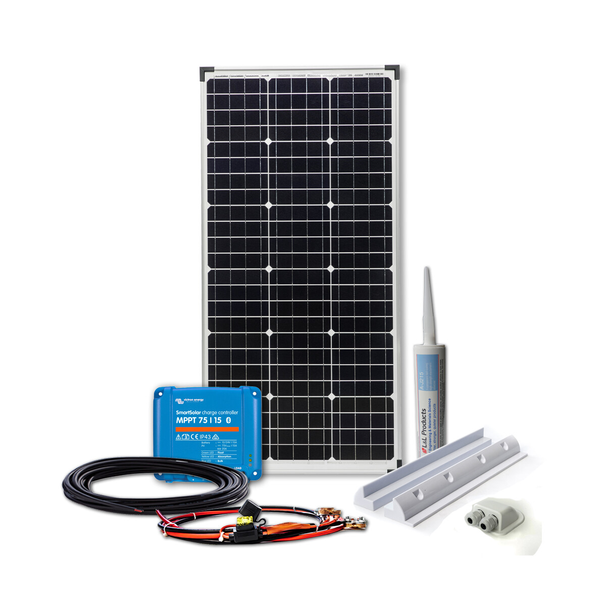 100 Watt Solar Komplettsystem für Camper Wohnwagen & Wohnmobile Photovoltaik 