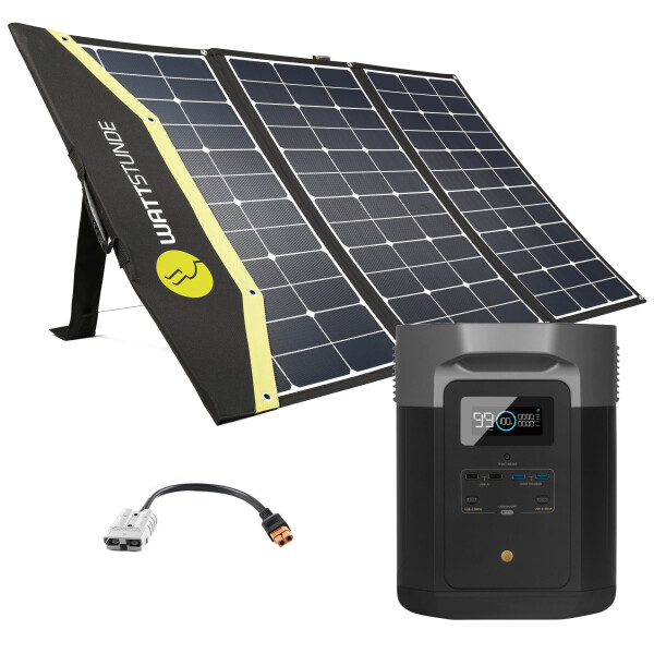 EcoFlow DELTA MAX 2000 Powerstation Bundle mit WATTSTUNDE SunFolder Solartasche