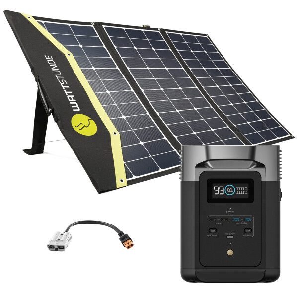 EcoFlow DELTA 2 Powerstation Bundle mit WATTSTUNDE® SunFolder Solartasche