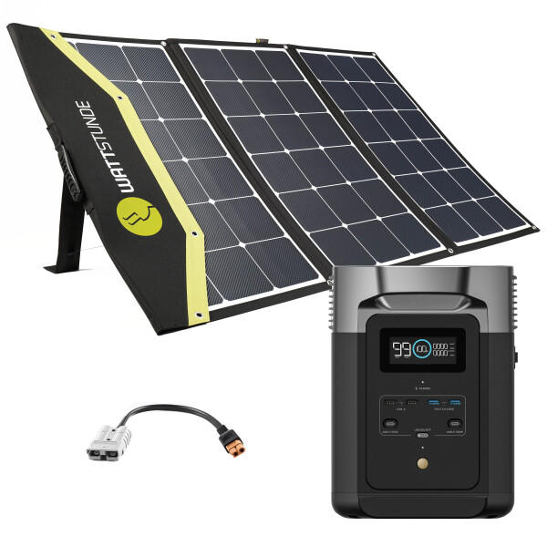 EcoFlow DELTA 2 Powerstation Bundle mit WATTSTUNDE® SunFolder Solartasche WATTSTUNDE SunFolder 200W HV