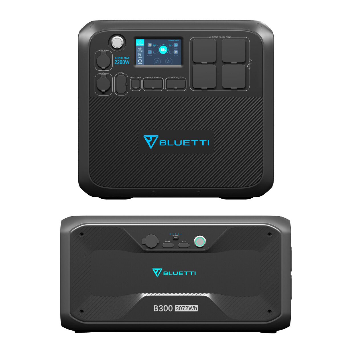 Bluetti AC200MAX Powerstation + B300 Zusatzbatterie Heimspeicher